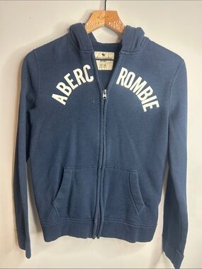abercrombie kids Navy Full-Zip Hooded Sweatshirt